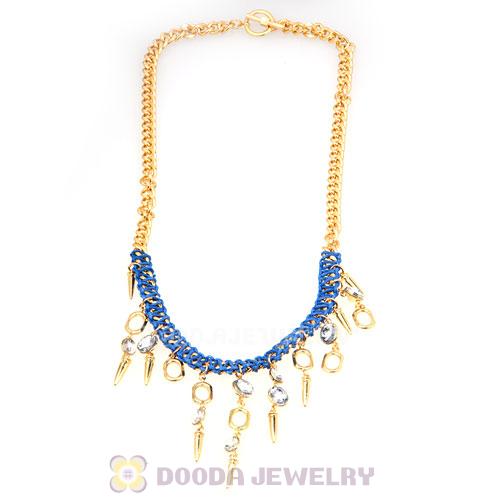 Chunky Gold Chain Rhinestone Crystal Pendant Necklace