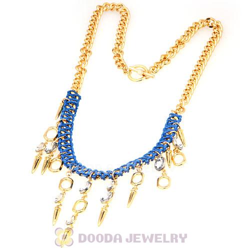 Chunky Gold Chain Rhinestone Crystal Pendant Necklace