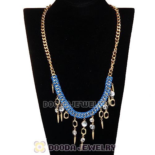 Chunky Gold Chain Rhinestone Crystal Pendant Necklace