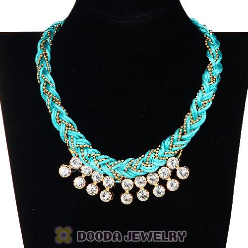 Chunky Gold Chain Rhinestone Crystal Pendant Necklace