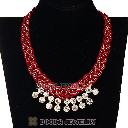 Chunky Gold Chain Rhinestone Crystal Pendant Necklace