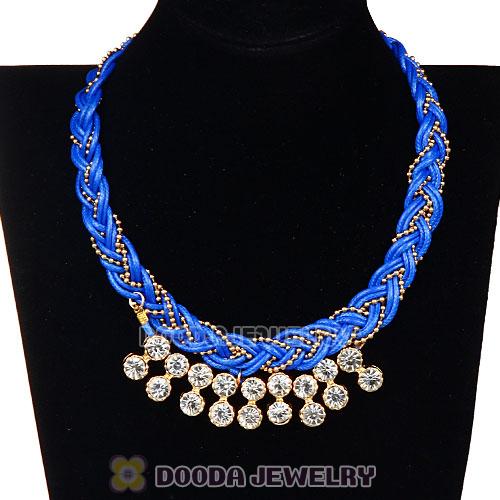 Chunky Gold Chain Rhinestone Crystal Pendant Necklace