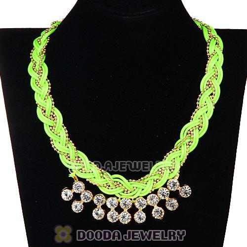 Chunky Gold Chain Rhinestone Crystal Pendant Necklace