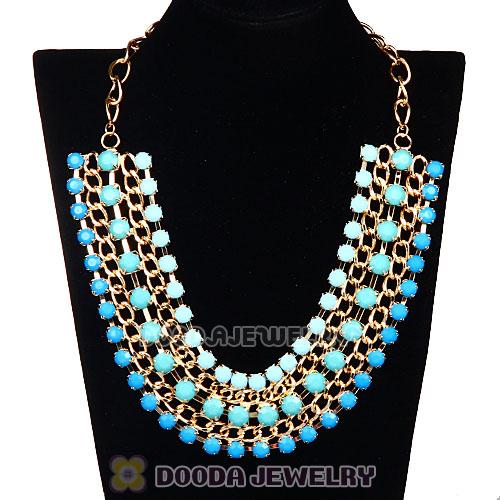 Chunky Gold Chain Resin Choker Collar Bib Necklace