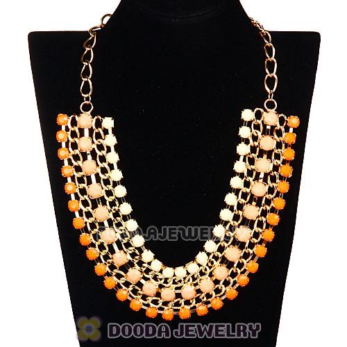 Chunky Gold Chain Resin Choker Collar Bib Necklace