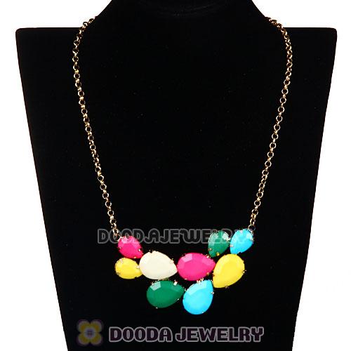 Gold Chain Resin Diamond Pendant Necklace Wholesale