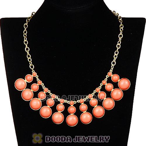 Fashion Orange Resin Bubble Bib Statement Necklace Wholesale