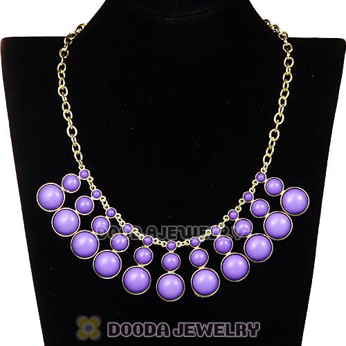 Fashion Lavender Resin Bubble Bib Statement Necklace Wholesale