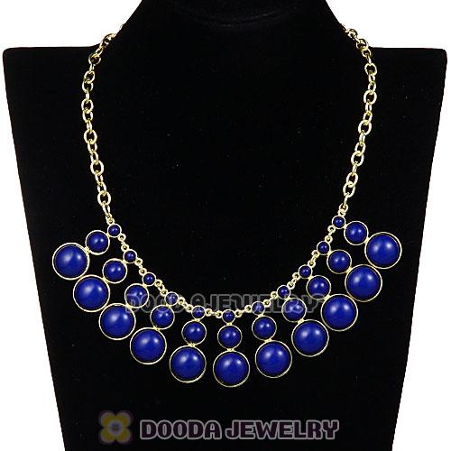 Fashion Navy Resin Bubble Bib Statement Necklace Wholesale