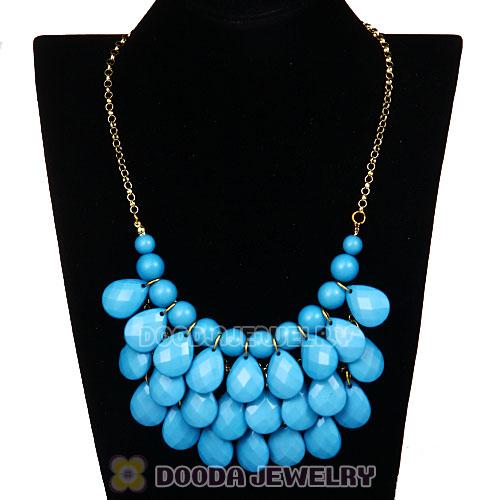 New Fashion Blue Bubble Bib Statement Necklace Wholesale