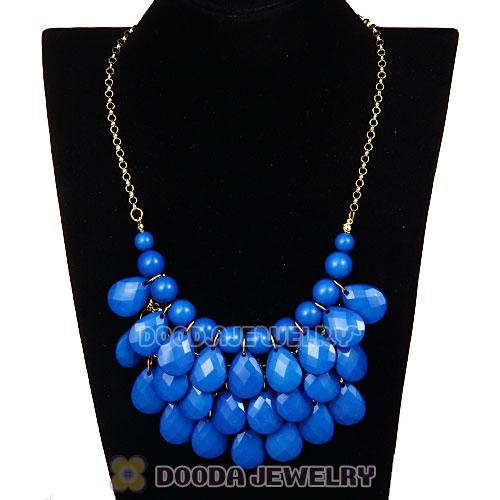 New Fashion Dark Blue Bubble Bib Statement Necklace Wholesale