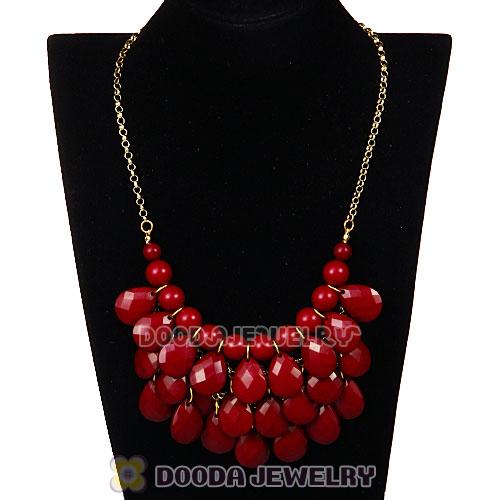 New Fashion Claret Bubble Bib Statement Necklace Wholesale