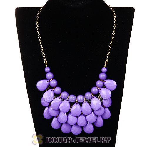 New Fashion Lavender Bubble Bib Statement Necklace Wholesale
