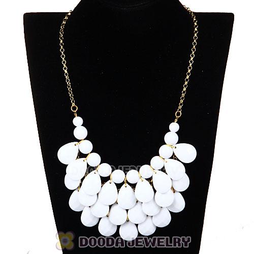 New Fashion White Bubble Bib Statement Necklace Wholesale