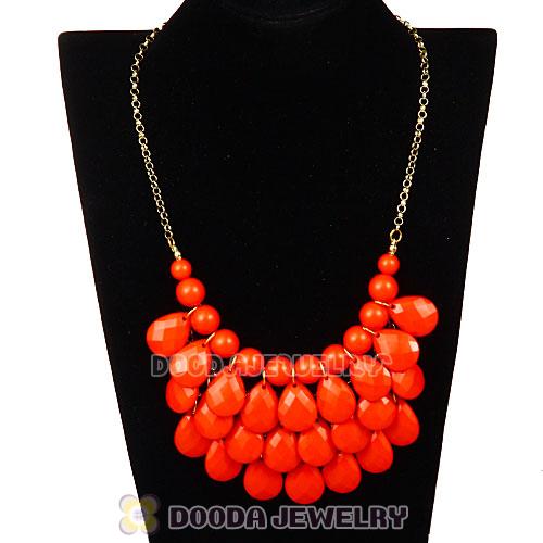 New Fashion Orange Bubble Bib Statement Necklace Wholesale