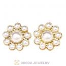 Vintage Gold Imitation Pearl Stud Earrings Wholesale