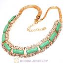 Chunky Gold Chain Resin Rhinestone Crystal Choker Collar Necklace
