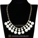 Fashion White Resin Bubble Bib Statement Necklace Wholesale
