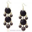 Fashion Gold Plated Grey Resin Chandelier Bubble Earrings Wholesale