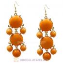 Fashion Gold Plated Yolk Yellow Resin Chandelier Bubble Earrings Wholesale