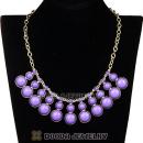 Fashion Lavender Resin Bubble Bib Statement Necklace Wholesale