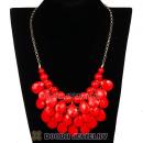 New Fashion Coral Red Bubble Bib Statement Necklace Wholesale