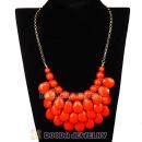 New Fashion Orange Bubble Bib Statement Necklace Wholesale