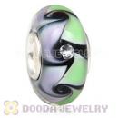 Handmade European Glass Beads Inside Cubic Zirconia In 925 Silver Core