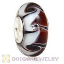 Handmade European Glass Beads Inside Cubic Zirconia In 925 Silver Core
