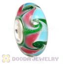 Handmade European Glass Beads Inside Cubic Zirconia In 925 Silver Core