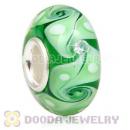 Handmade European Glass Beads Inside Cubic Zirconia In 925 Silver Core