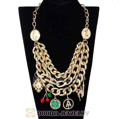 Gold Chunky Chain Charm Pendant Necklace Wholesale