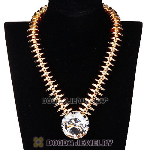 Big Rhinestone Crystal Diamond Chunky Chain Pendant Necklace Wholesale