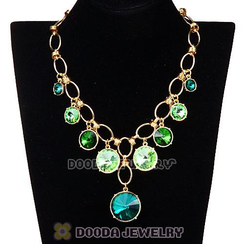 Fashion Ladies Gold Chain Rhinestone Crystal Bib Necklace