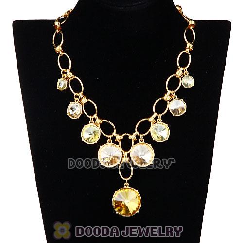 Fashion Ladies Gold Chain Rhinestone Crystal Bib Necklace