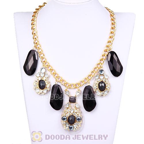 Fashion Ladies Resin Diamond Rhinestone Crystal Bib Necklace Wholesale