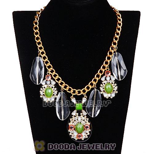 Fashion Ladies Resin Diamond Rhinestone Crystal Bib Necklace Wholesale