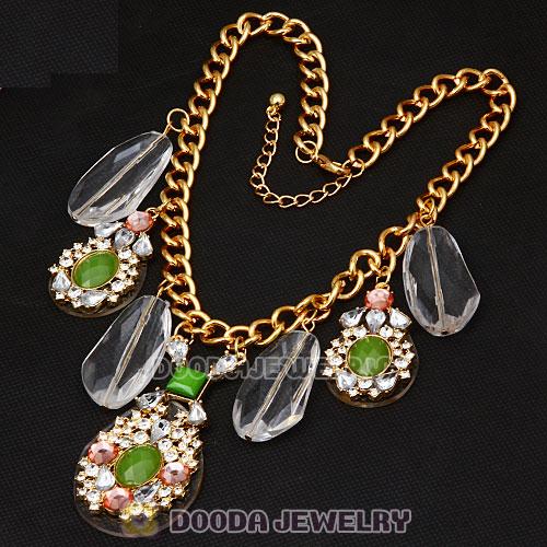 Fashion Ladies Resin Diamond Rhinestone Crystal Bib Necklace Wholesale