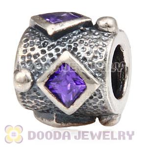 Solid Sterling Silver European Style Beads with Stone