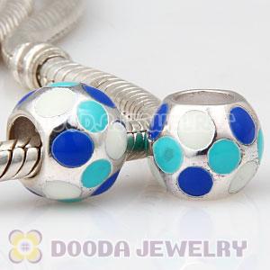 925 Solid Silver European Style Beads Enamel Football
