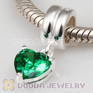 925 Sterling Silver Jewelry Beads Dangle Green Stone