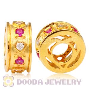 Gold Plated Charm Jewelry Silver Beads with Stone