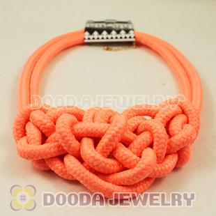 Handmade Weave Fluorescence Orange Cotton Rope Bib Necklaces