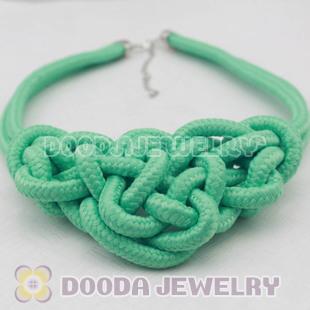 Handmade Weave Fluorescence Light Green Cotton Rope Bib Necklaces