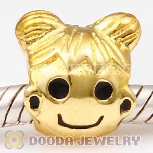 Gold Plated Girl European Style S925 Silver Beads