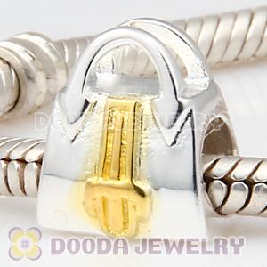 Gold Plated buckle Charm Jewelry S925 Silver Handbag Beads