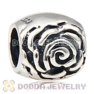 925 Sterling Silver European Style Rose Charm Beads