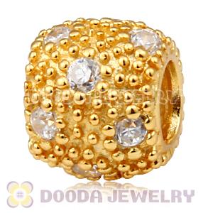Gold Plated Jewelry 925 Silver Beads with white Stone