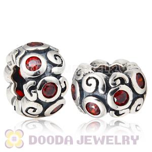 925 Sterling Silver European Style Charms with Stone