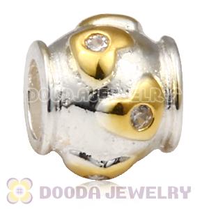 Gold Plated Love with Stone European Sterling Silver Charms
